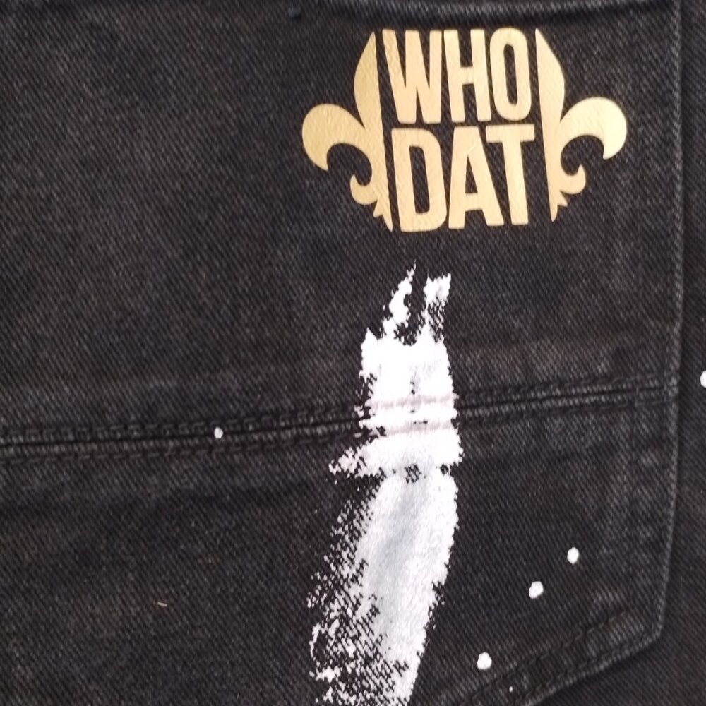 Lion Dynasty New Orleans Saints Moto Jeans Sz 40 - Picture 3 of 11